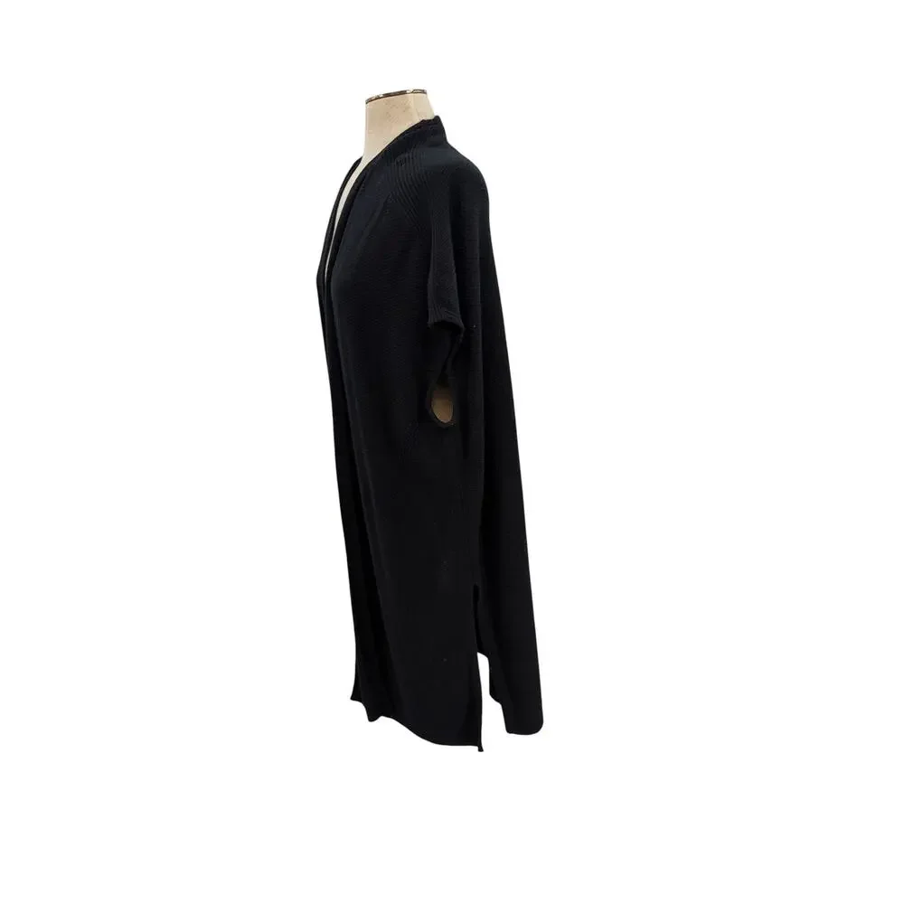 Vince‎ Black Cashmere Wool Open Front Duster Cardigan Sweater Size Large